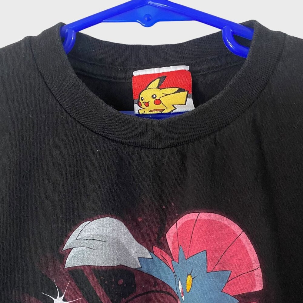 Y2K Pokemon Lucario Weavile Shirt Black Boys Size Medium Long-Sleeve Pikachu - Picture 5 of 12